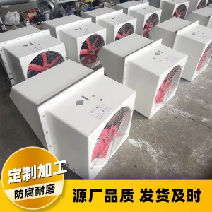 玻璃钢边墙风机防爆耐高温低噪音380V工业风机方形壁式轴流通风机