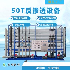 厂家大型RO反渗透设备直饮水处理设备50T每小时出水量纯净水设备