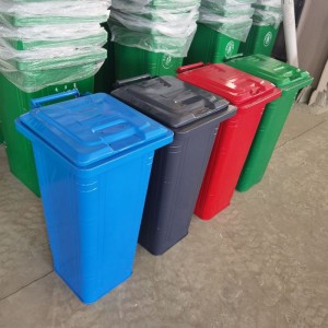 厂家供应 120升铁质垃圾桶 户外环卫镀锌钢板挂车桶120l 铁皮桶