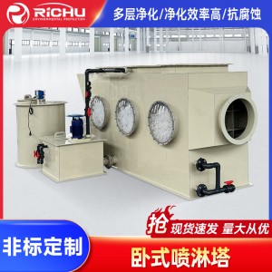 南通日初环保PP卧式喷淋塔废气处理设备耐酸碱水喷淋生物净化塔