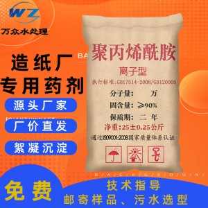 造纸厂专用阴离子1800万Pam聚丙烯酰胺 阳离子20离子度聚丙烯酰胺