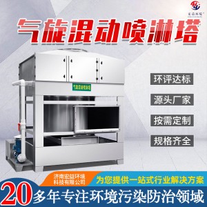 气旋混沌喷淋塔 废气处理高温除尘方型洗涤旋流塔 不锈钢 气旋塔