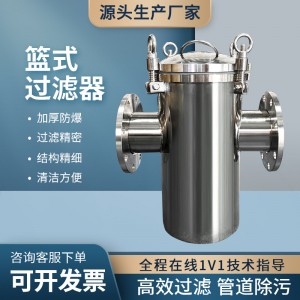 跨境篮式过滤器不锈钢提篮式毛发收集器管道污水泳池过滤设备