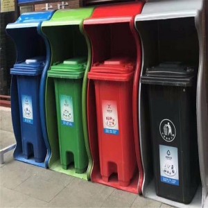 恒通 环卫垃圾户外公园分类垃圾箱 铁质挂车垃圾桶