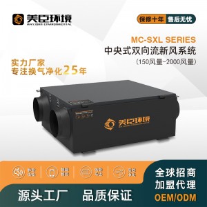 厂家直销新风系统家用商用中央机静音室内PM2.5净化双向流新风机